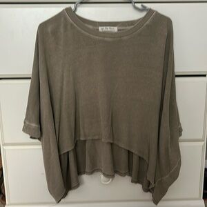 Women’s Small Green Free People Cropped Shirt